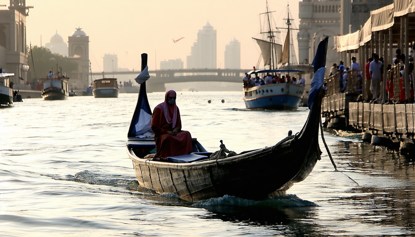 Traditional abra boat ride on Dubai Creek