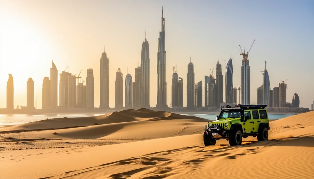 Dubai skyline and desert adventure